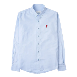 Ami ADC Red Heart Oxford Shirt Sky Blue