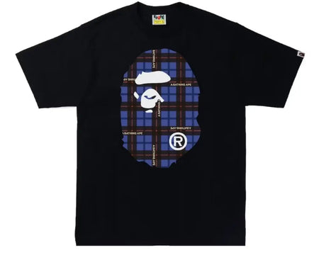 BAPE Logo Check Big Ape Head T-Shirt - Black
