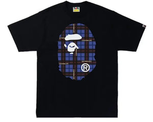 BAPE Logo Check Big Ape Head T-Shirt - Black