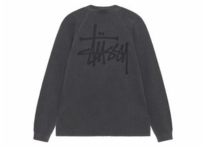 Stussy Raglan Thermal L/S Crew Washed Black