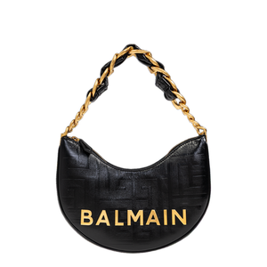 Handbag with Metal Logo and Zipper Closure