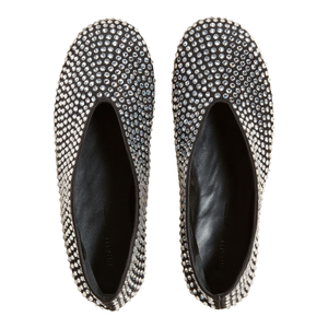Crystal Embellished Ballet Suede Flat