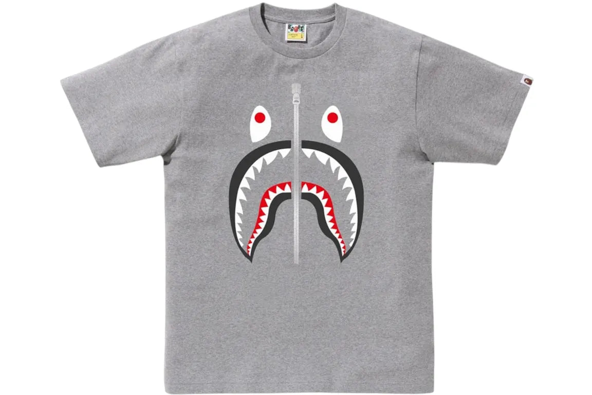 BAPE A Bathing Ape Shark T-Shirt Gray