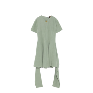 Pebble Dress in Viscose and Linen - Green