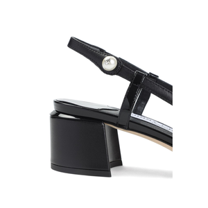 Black Nappa and Patent Leather Pumps