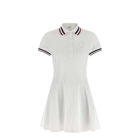 Striped Polo MIni Dress - White