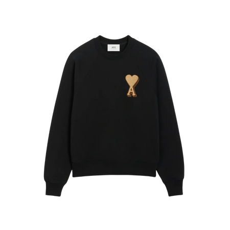 Black Cotton Ami De Coeur Sweatshirt Ami de Coeur sweatshirt in heavy loopback cotton fleece