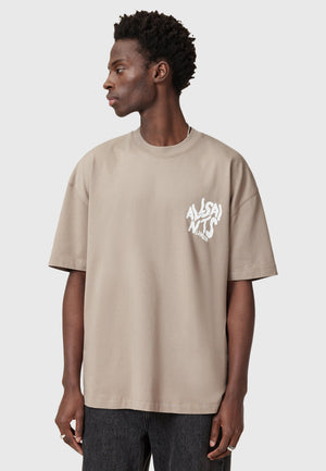 ORLANDO CREW Print T-Shirt Beige