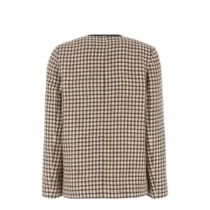 Pied De Poule Light Cotton Tweed Jacket - Cream