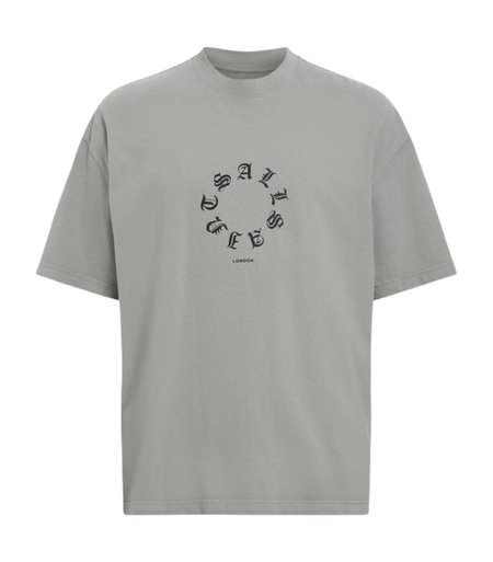 ALL SAINTS FRAKTUR SS GREY TRINITY GREY