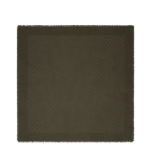 Wool and Silk Jacquard Shawl in Forrest Green