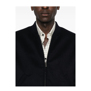Black Ribbed Hem and Cuffs Zip Fastening Jacket