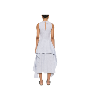 Wrap Dress in Cotton Blend Blue
