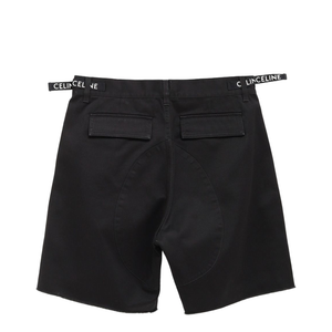 Mid-rise Black Cotton Cargo Shorts