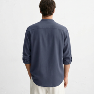 CAPRI LINEN SUMMER SHIRT NAVY BLUE