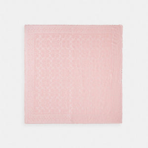Coach Signature Oversized Square Scarf Dusty Pink