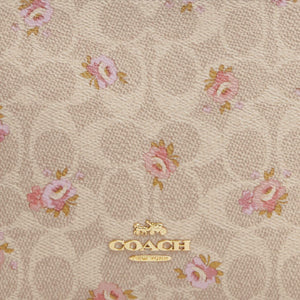 Coach Slim Crossbody Bag In Signature Canvas With Floral Print Gold-Sand Multi