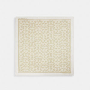 Coach Jumbo Signature Silk Square Scarf Light Tan