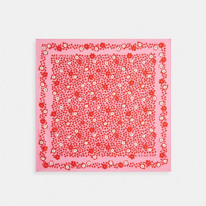 Coach Country Club Floral Print Silk Bandana Pink-Red