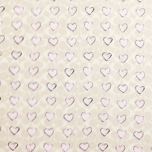 Coach Signature Doodle Heart Print Silk Square Scarf Sand-Pink