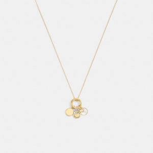 Coach Coin Pendant Necklace Gold