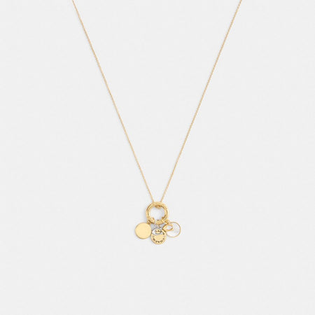 Coach Coin Pendant Necklace Gold