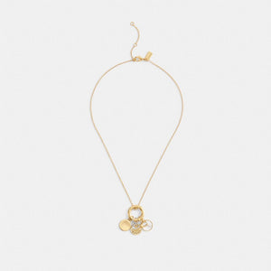 Coach Coin Pendant Necklace Gold