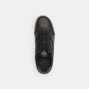 Men's Coach Soho Sneaker With Signature Canvas Charcoal Black