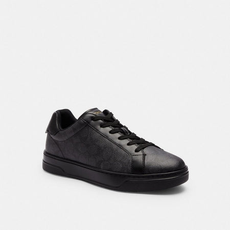 Men's Coach High Line Sneaker In Signature Canvas Graphite Black