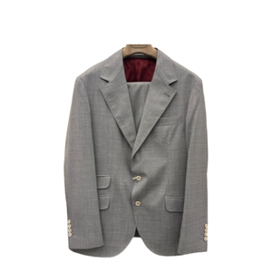 Men's Suit Jacket and Pants Set - Light Grey