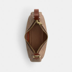 Coach Emily Shoulder Bag In Signature Canvas Gold Tan Brown