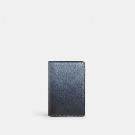 Coach Id Card Wallet In Ombre Signature Canvas Blue