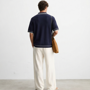 Monaco Knit Polo – Deep Navy