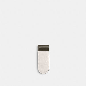 Coach Money Clip Gunmetal-Chalk