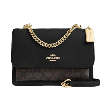 Coach Klare Crossbody Bag In Signature Canvas Signature Canvas-Gold-Walnut-Black