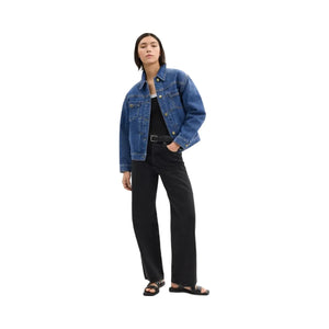 Coach Heritage C Denim Trucker Jacket In Organic Cotton Medium Blue