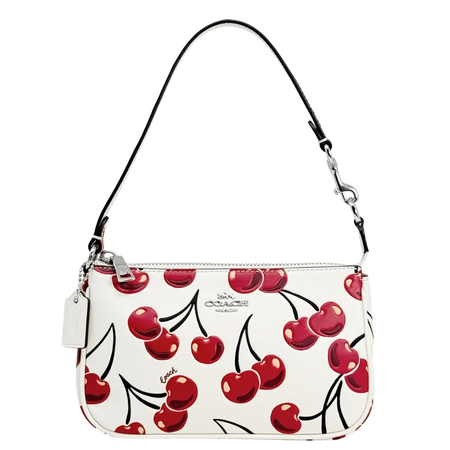Coach Women's Nolita Small Convertible Wristlet with Cherry Print (Chalk Multi)