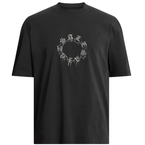 CRYPTIERRA SS CREW - Print T-shirt - washed black
