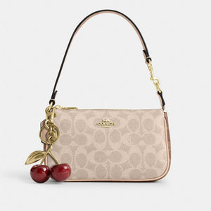 Coach Nolita 19 In Blocked Signature Canvas Gold Sand Tan