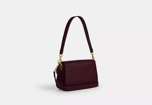 Hadley Shoulder Bag pebbled leather/Gold/Dark Wine