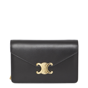 Margo Chain Wallet Shiny Calfskin Black