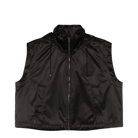 Cropped Gilet with High Collar