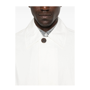 Nylon And Cotton Blend Coat In White