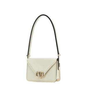 Ivory Leather VLogo Crossbody Bag