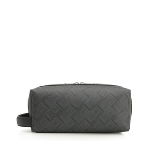 Gancini-Embossed Calf Leather Toiletry Bag