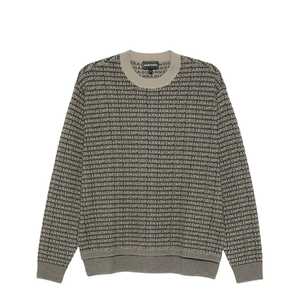 Virgin-Wool Jumper with All-Over Jacquard Signature Logo