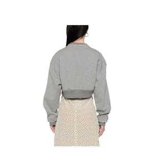 Logo Cotton Cropped Sweatshirt