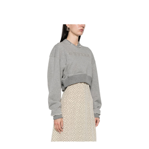 Logo Cotton Cropped Sweatshirt