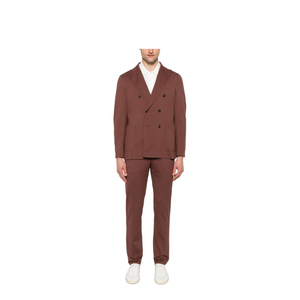Cotton Trousers In Brown
