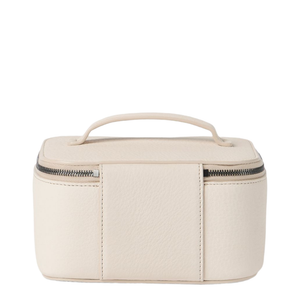 Zipper Grained Calfskin Jewelry Box - White